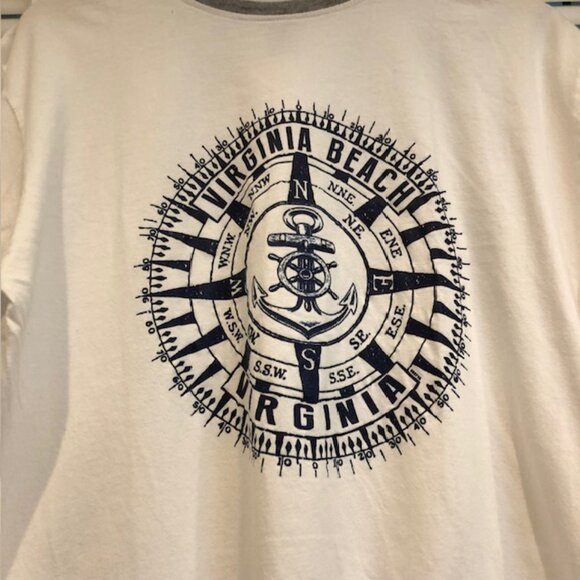 Virginia Beach Anchor Graphic Print Crew Neck T-Shirt Size L. - Picture 4 of 11
